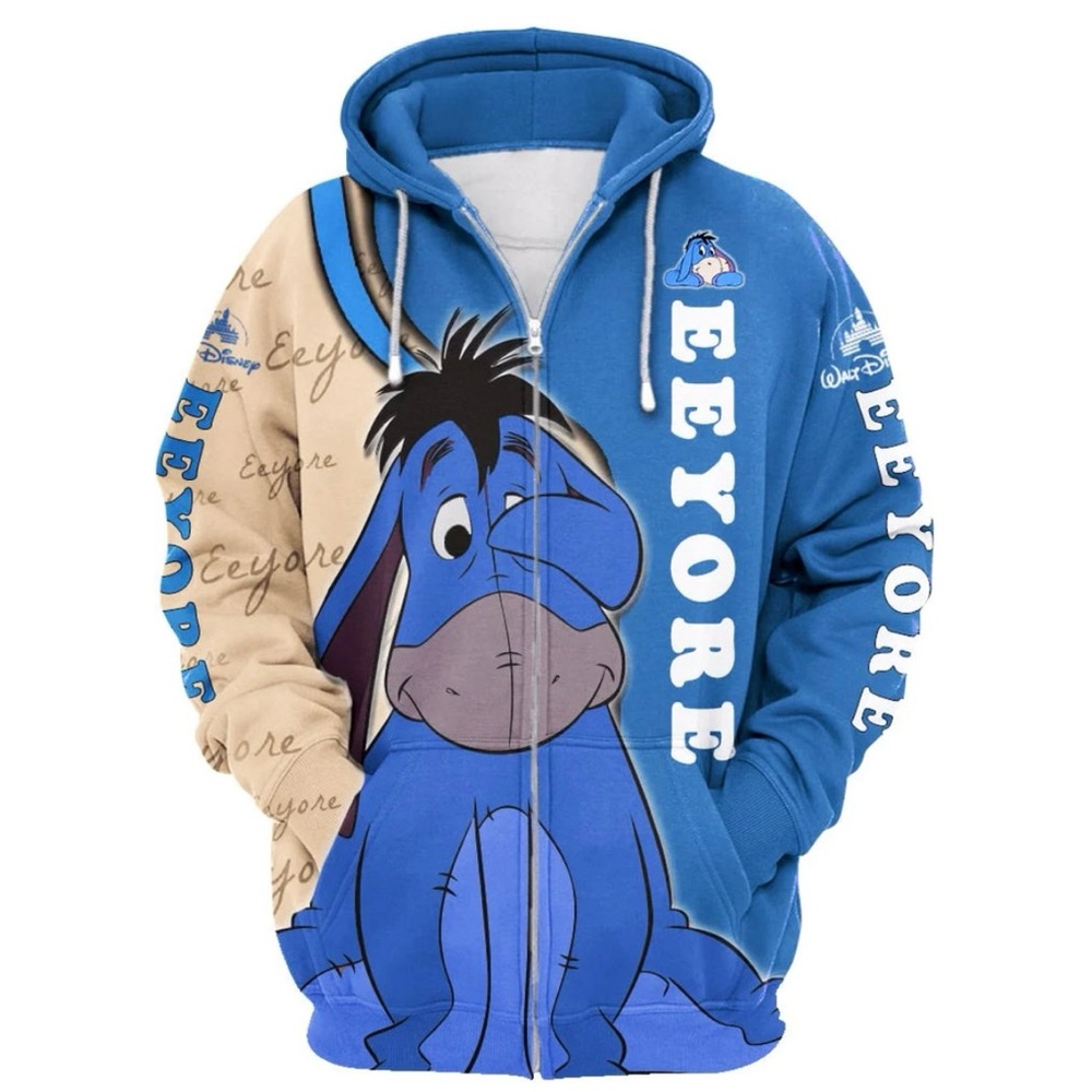 Disney Eeyore Donkey Zip Up Hoodie  Jacket - 3XL (C024)
